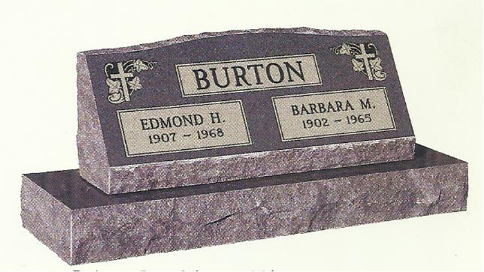 Double Slant Base Headstone with Base