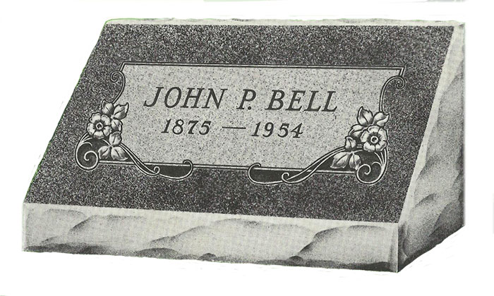 Single Slant Granite Headstone